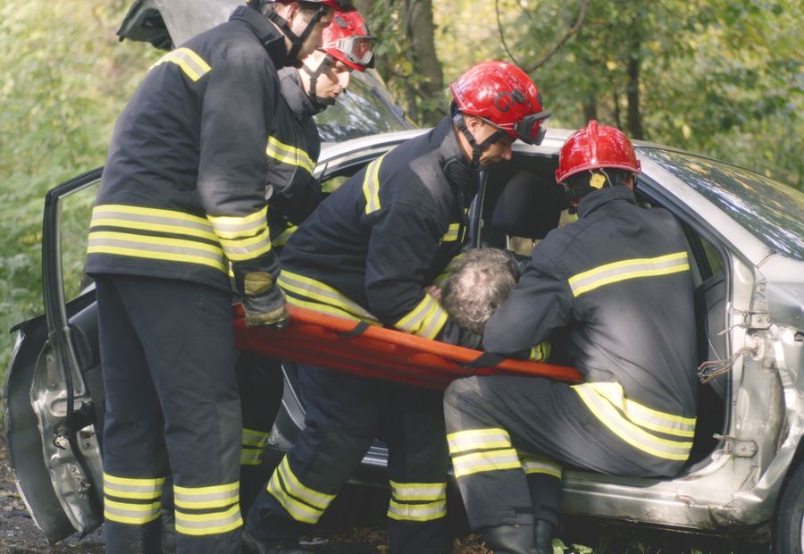 Emergency responders at the scene of a serious collision